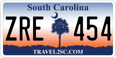 SC license plate ZRE454