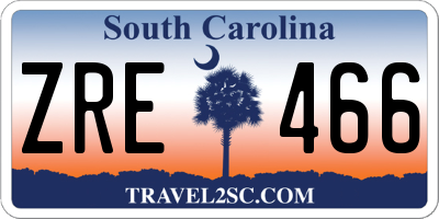 SC license plate ZRE466