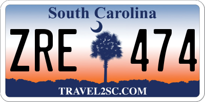 SC license plate ZRE474