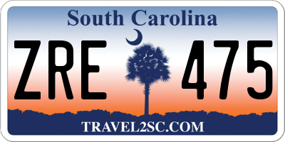 SC license plate ZRE475