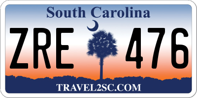 SC license plate ZRE476