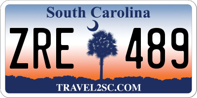 SC license plate ZRE489