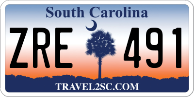 SC license plate ZRE491