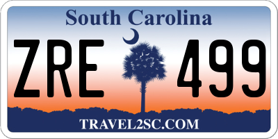 SC license plate ZRE499