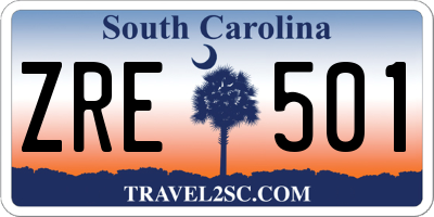SC license plate ZRE501