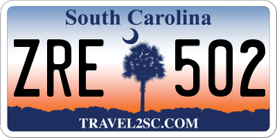 SC license plate ZRE502