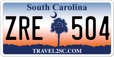 SC license plate ZRE504