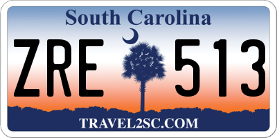 SC license plate ZRE513