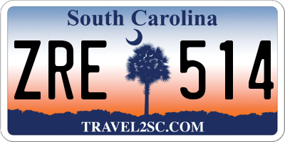 SC license plate ZRE514