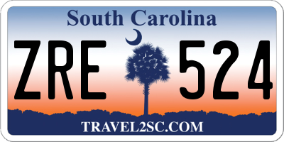 SC license plate ZRE524