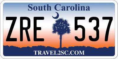 SC license plate ZRE537