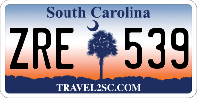 SC license plate ZRE539