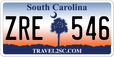 SC license plate ZRE546