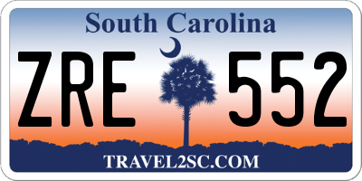 SC license plate ZRE552