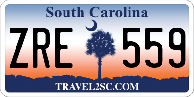 SC license plate ZRE559