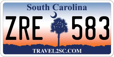 SC license plate ZRE583