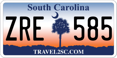 SC license plate ZRE585