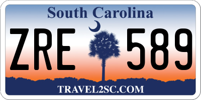 SC license plate ZRE589