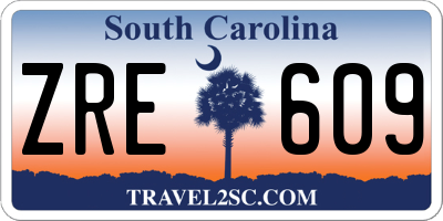 SC license plate ZRE609