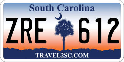 SC license plate ZRE612