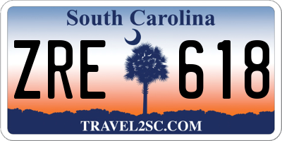SC license plate ZRE618