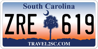SC license plate ZRE619