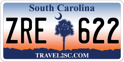 SC license plate ZRE622