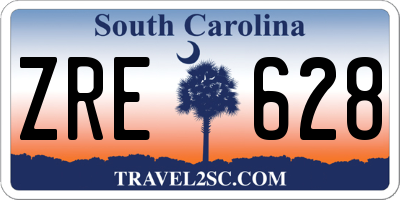 SC license plate ZRE628