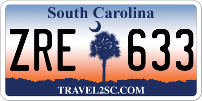 SC license plate ZRE633