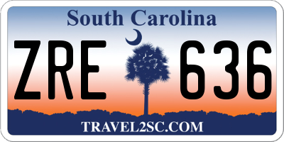 SC license plate ZRE636