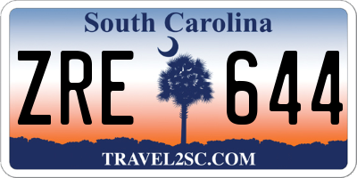 SC license plate ZRE644