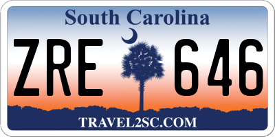 SC license plate ZRE646