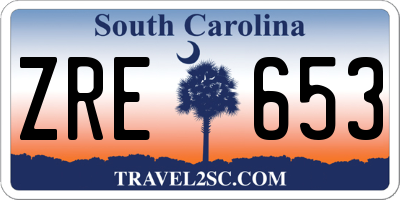 SC license plate ZRE653