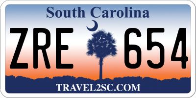 SC license plate ZRE654