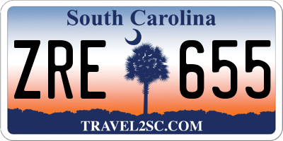 SC license plate ZRE655