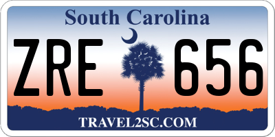 SC license plate ZRE656