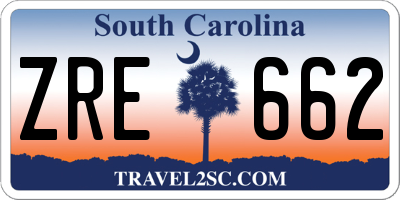 SC license plate ZRE662