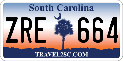 SC license plate ZRE664