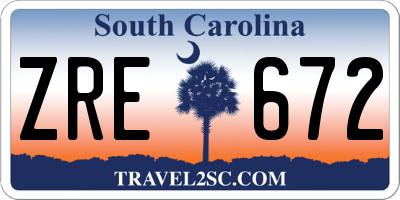 SC license plate ZRE672