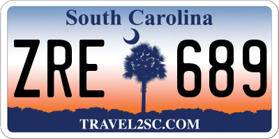 SC license plate ZRE689