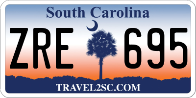 SC license plate ZRE695