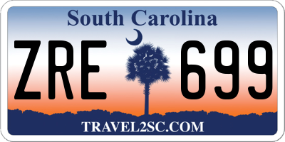SC license plate ZRE699