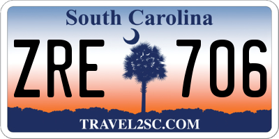 SC license plate ZRE706