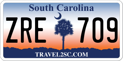 SC license plate ZRE709