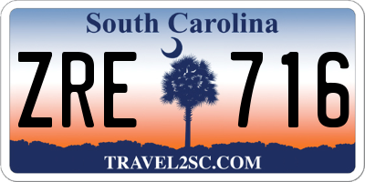 SC license plate ZRE716