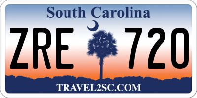 SC license plate ZRE720