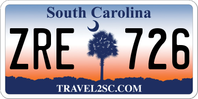SC license plate ZRE726