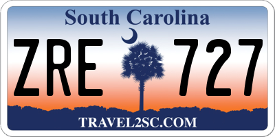 SC license plate ZRE727