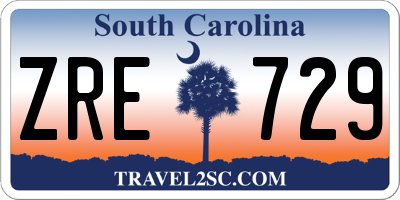 SC license plate ZRE729