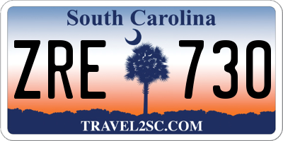SC license plate ZRE730